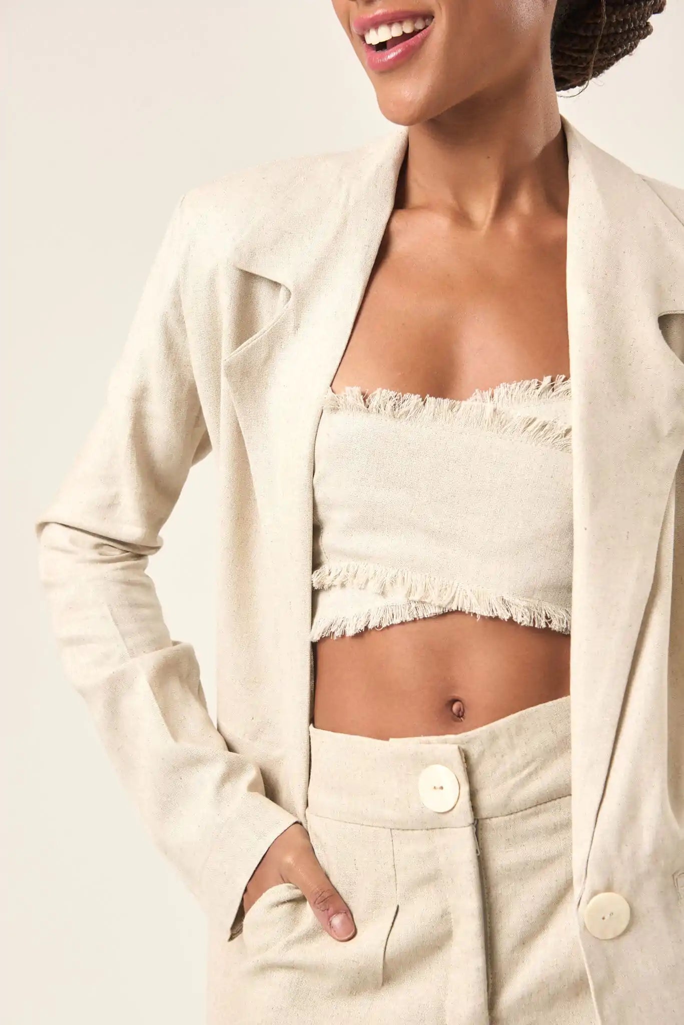 Top de Linho areia Milena