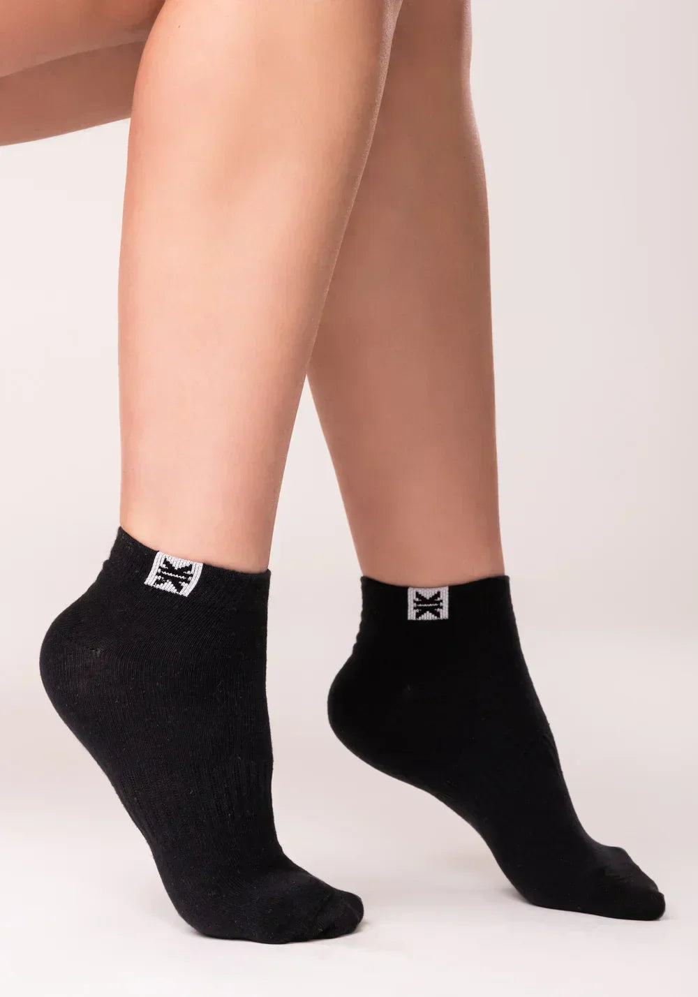 Kit 5x Meia cano baixo feminina preto dlk