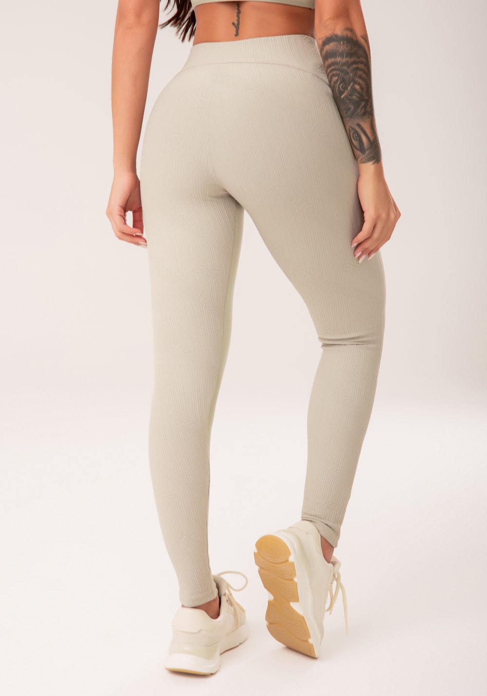 Legging fitness feminina oliva cós transpassado harmony