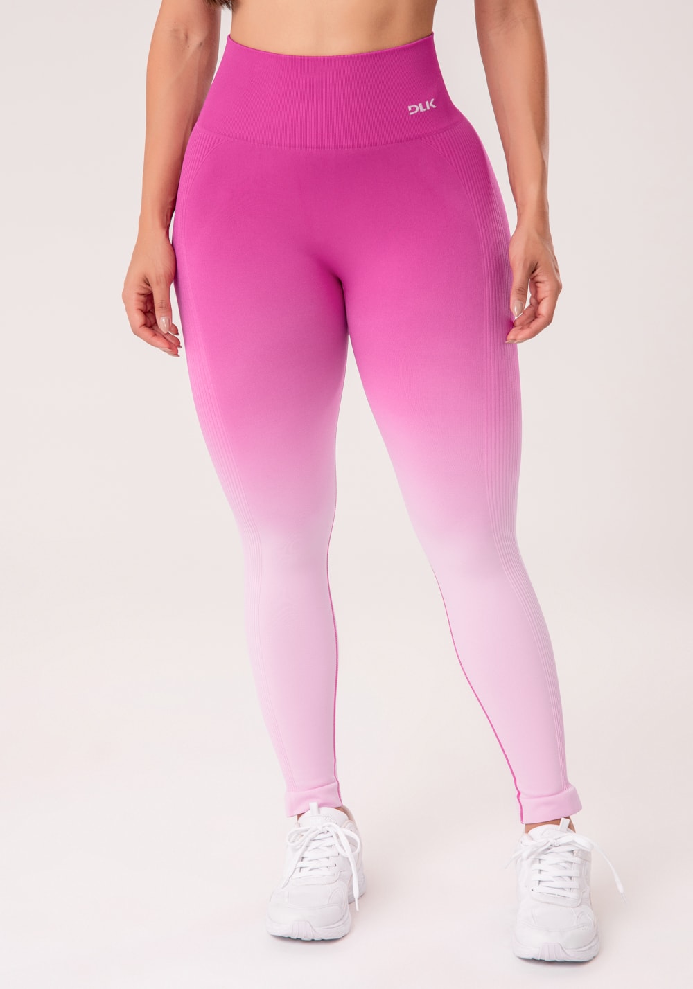 Legging fitness feminina fúcsia degradê modela bumbum seamless+