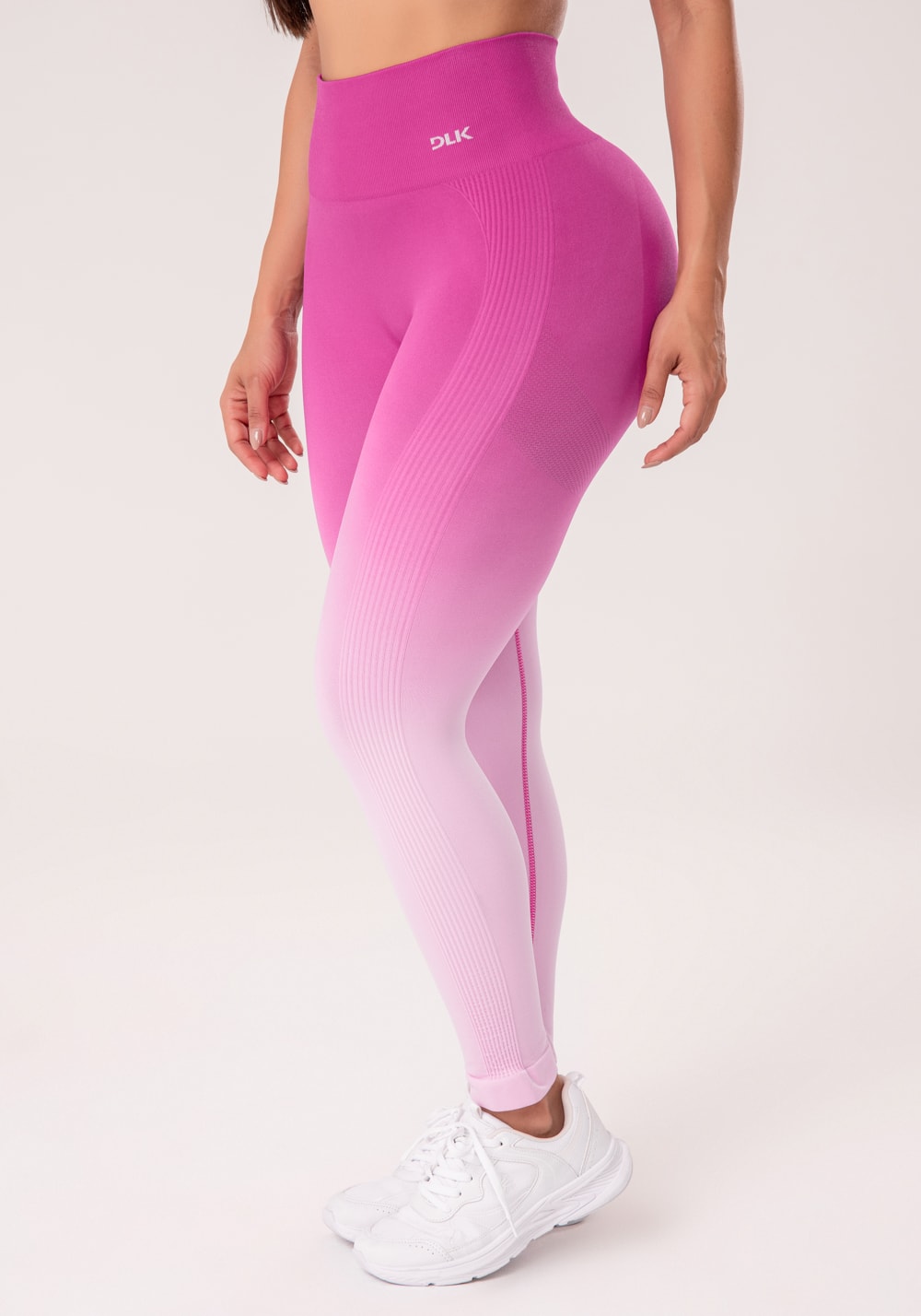 Legging fitness feminina fúcsia degradê modela bumbum seamless+