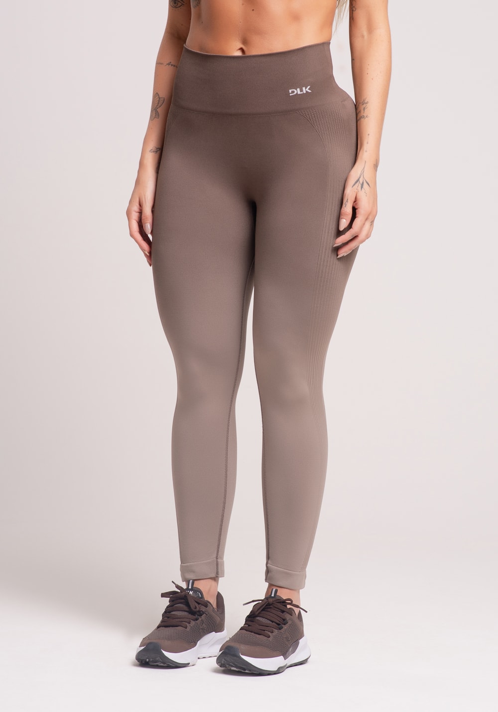 Legging fitness feminina marrom degradê modela bumbum seamless+