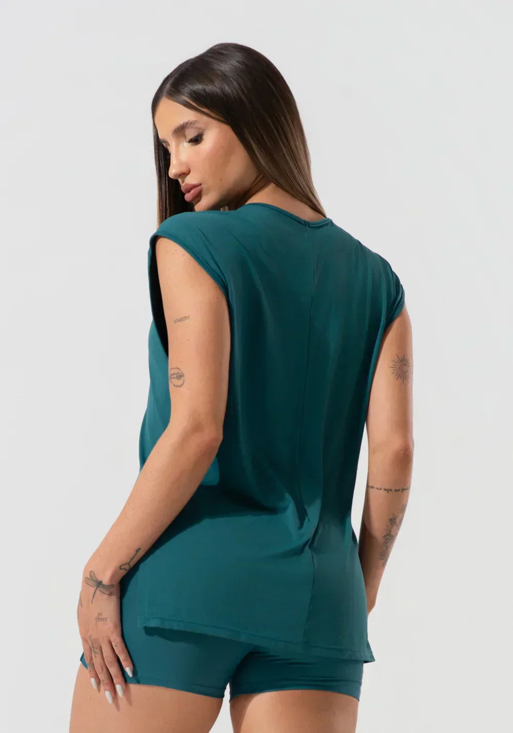 Blusa feminina com elástico nos ombros activity dlk verde