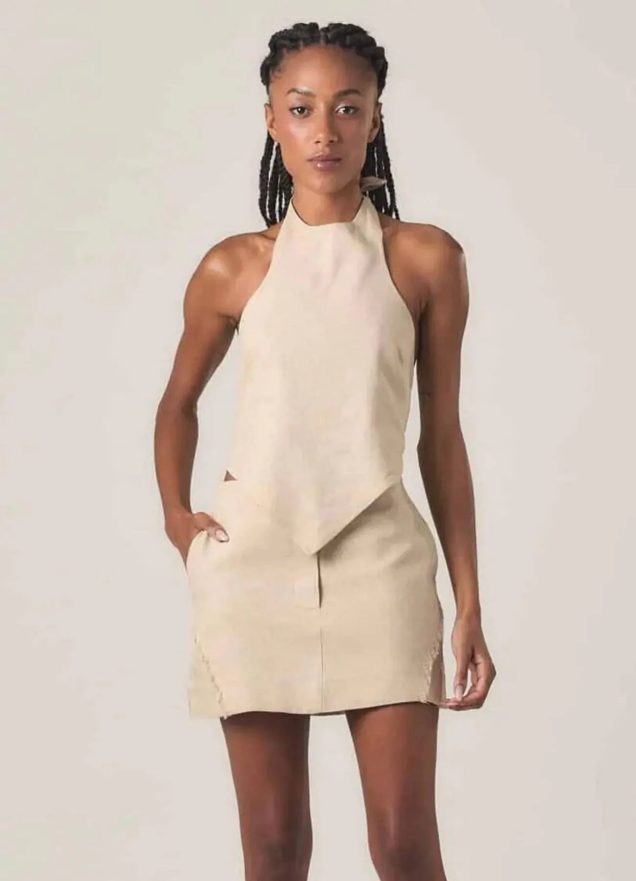 Top de linho areia Amber