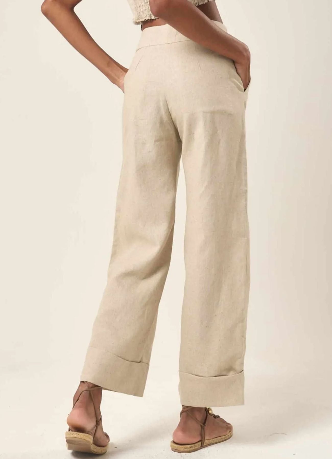 Calça de linho areia Julia