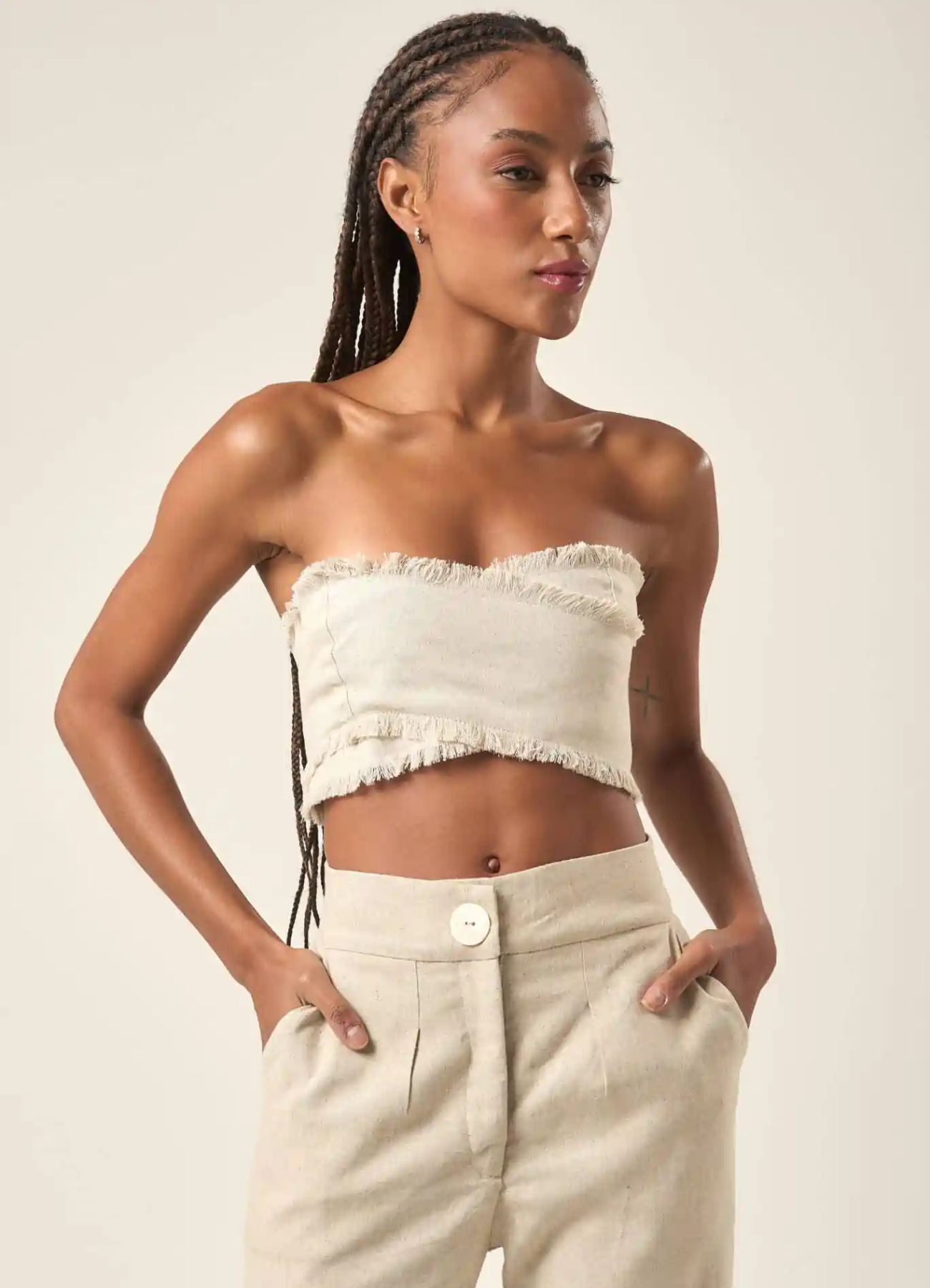 Calça de linho areia Julia