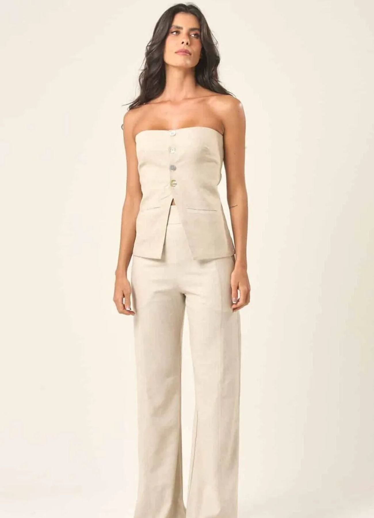 Top de linho areia Mariana