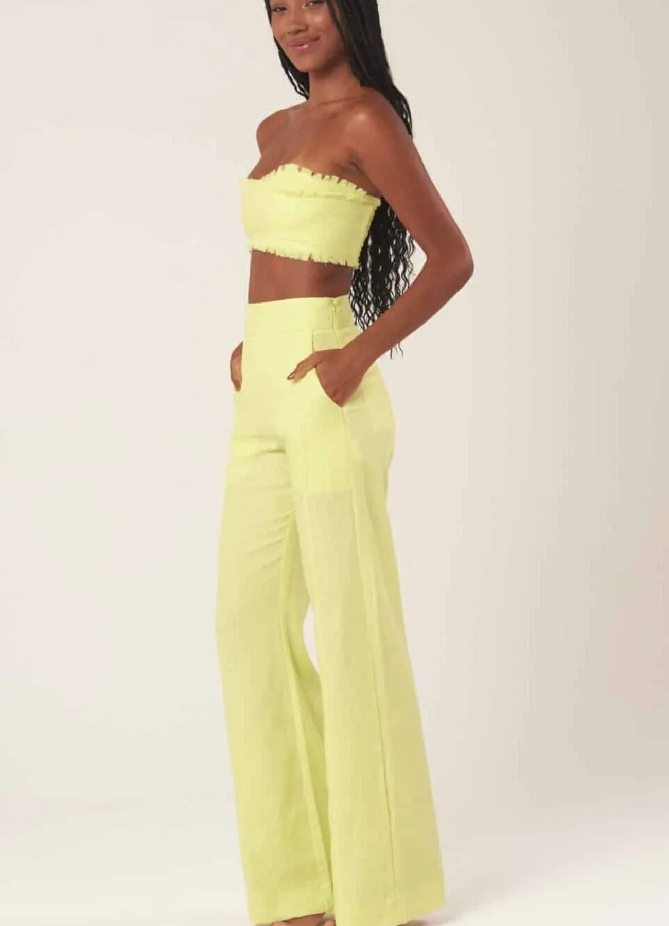 Top de Linho verde-melão Milena