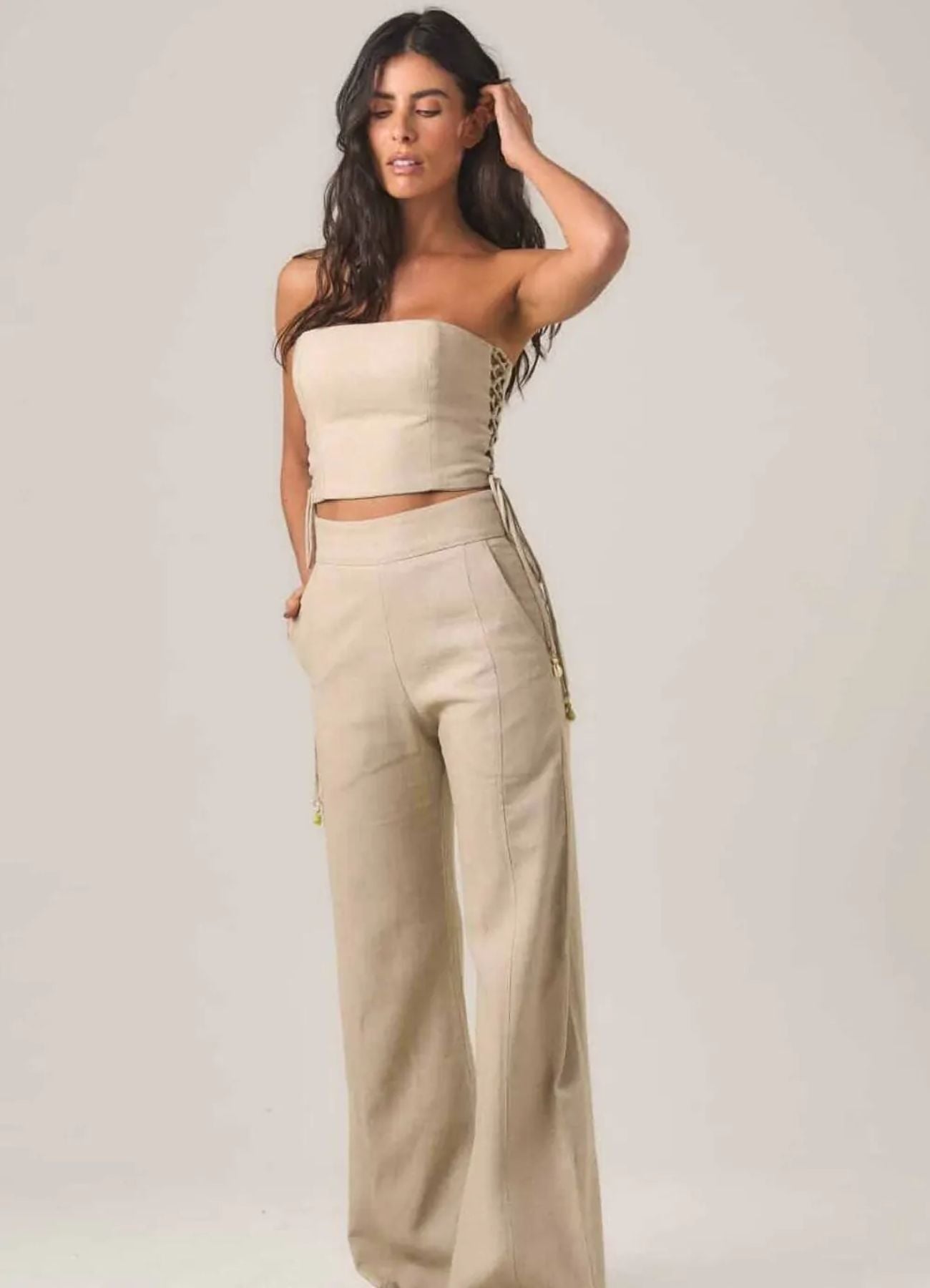 Top de linho areia Marcela