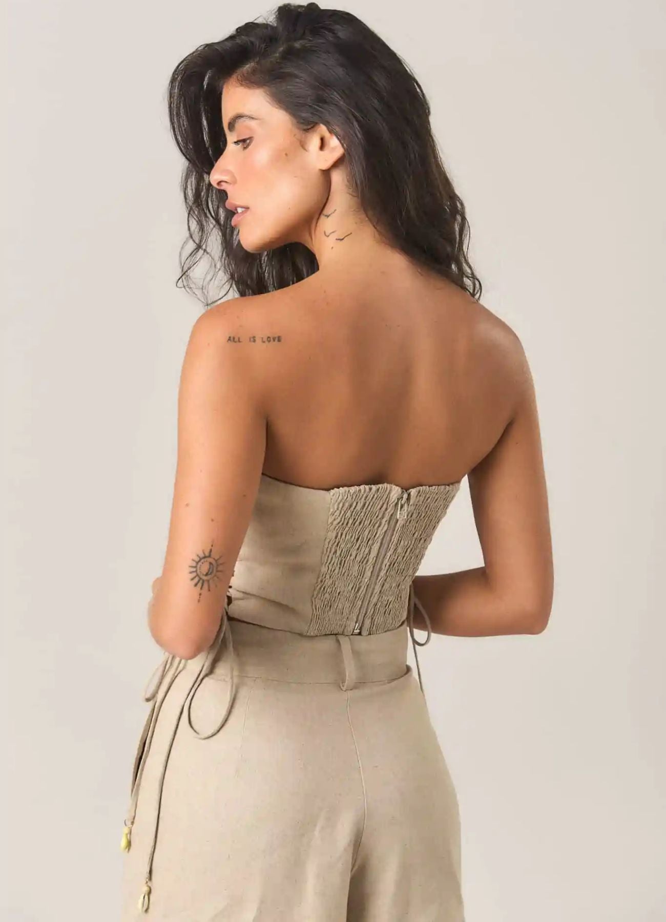 Top de linho areia Marcela