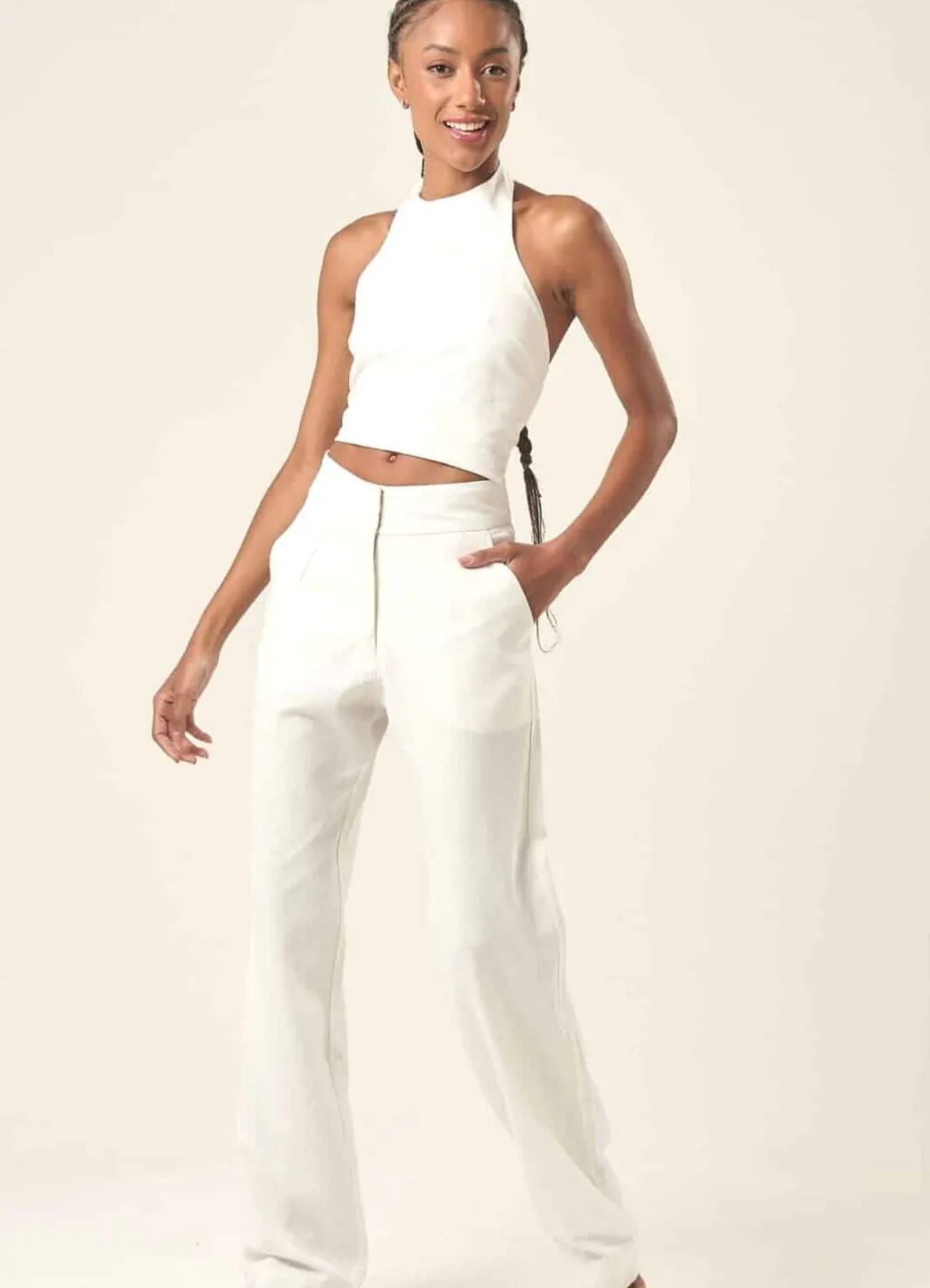 Calça de linho marinho Elisa