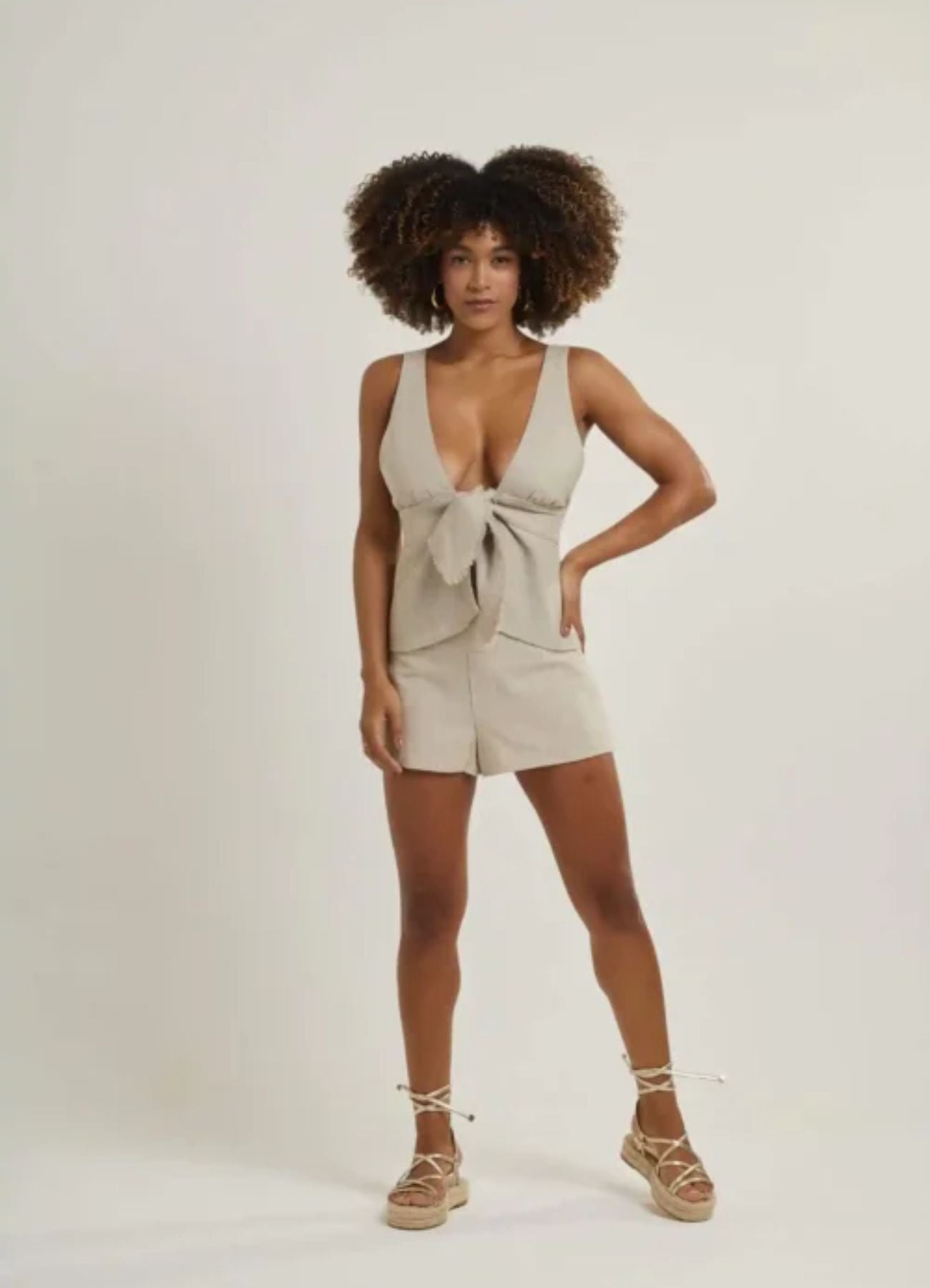 Top de linho areia Isa