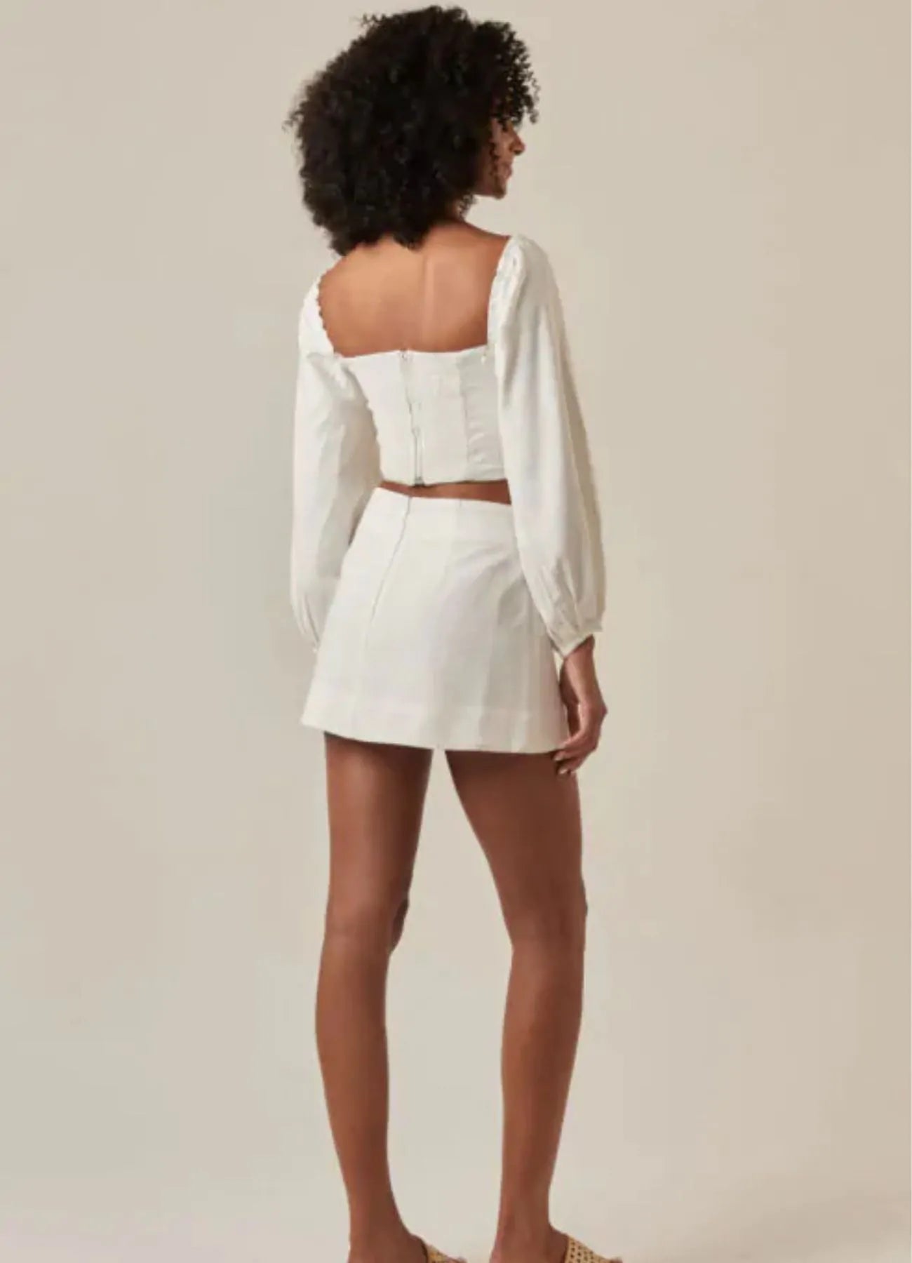 Top de linho off-white Heloisa