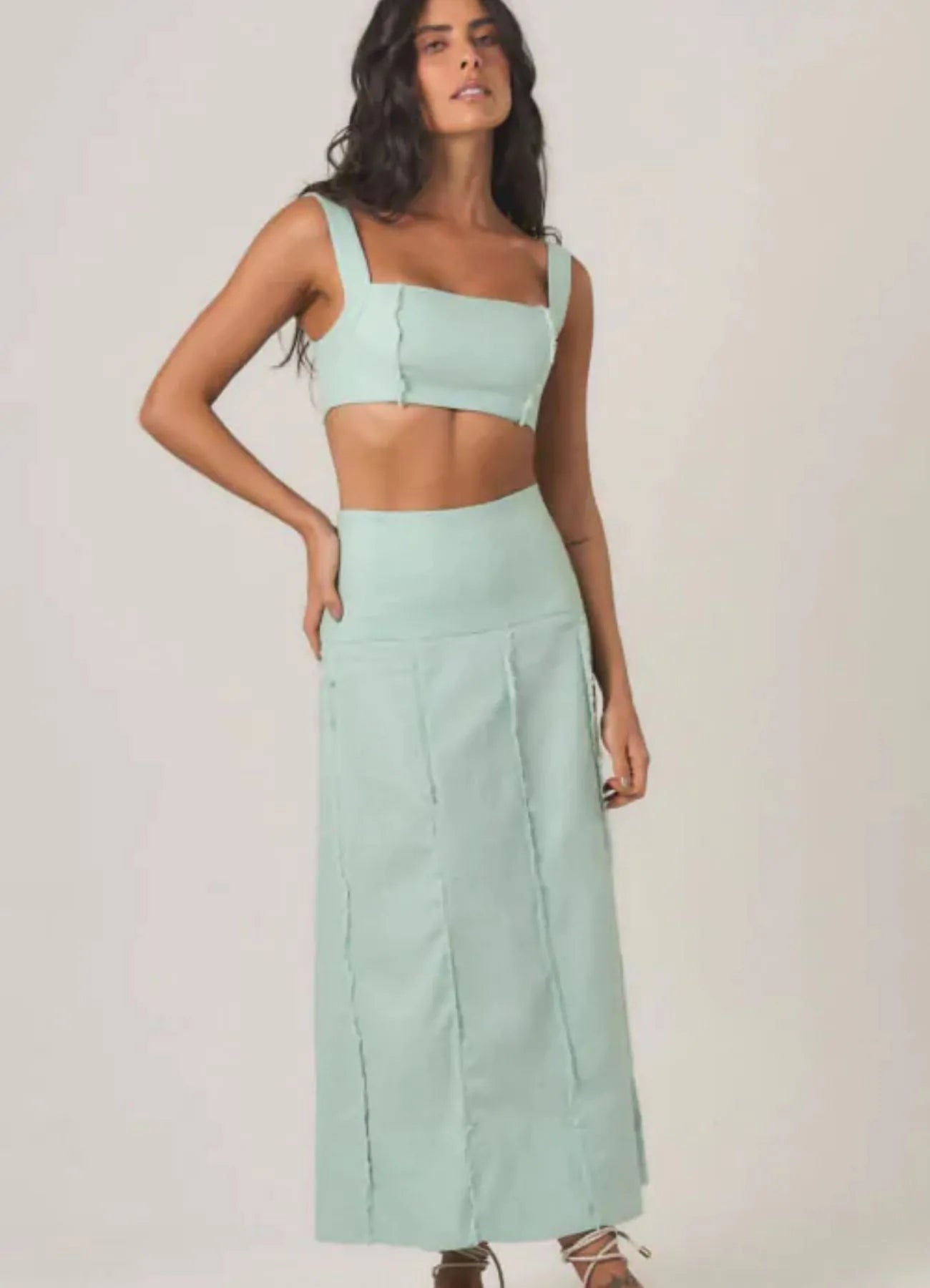 Top de Linho verde-menta Paola