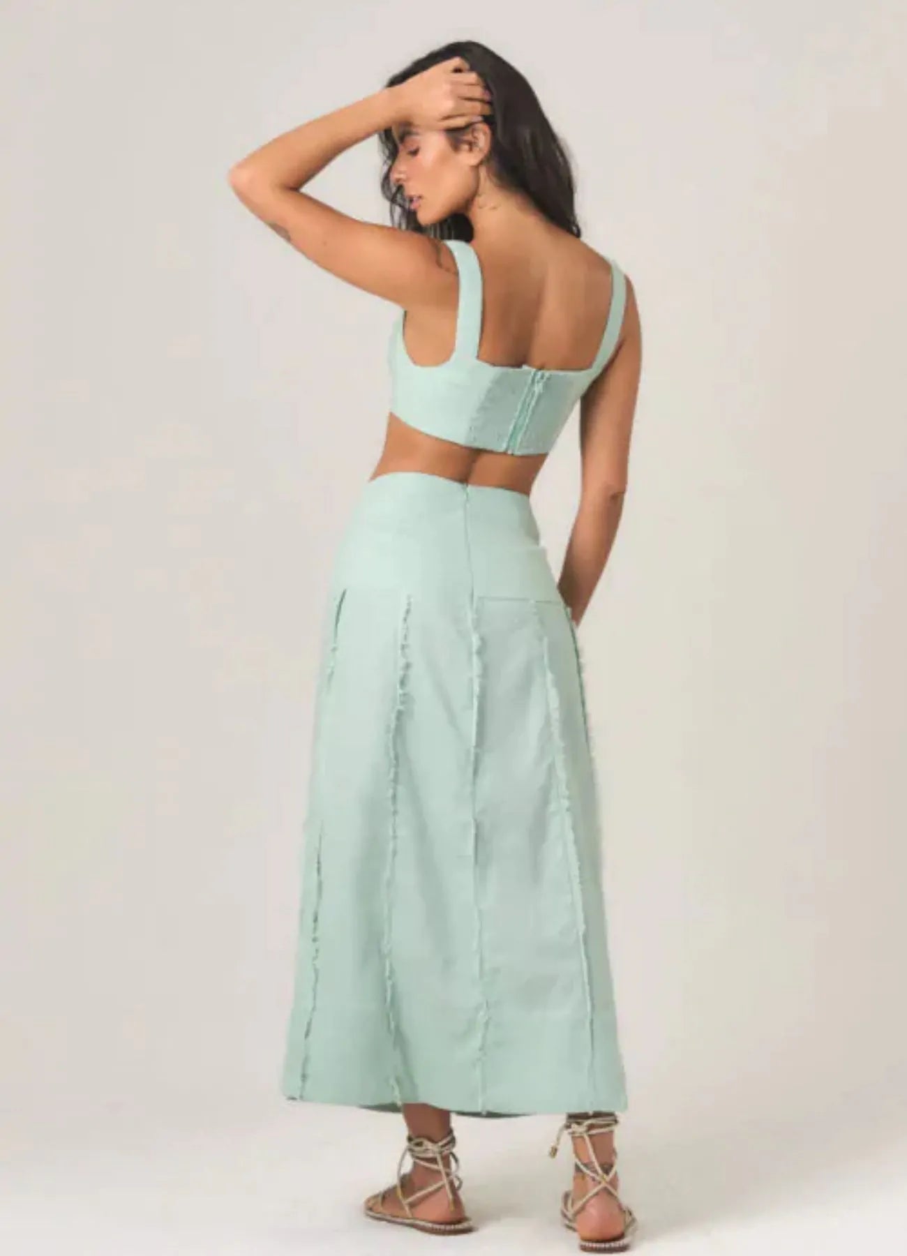 Top de Linho verde-menta Paola