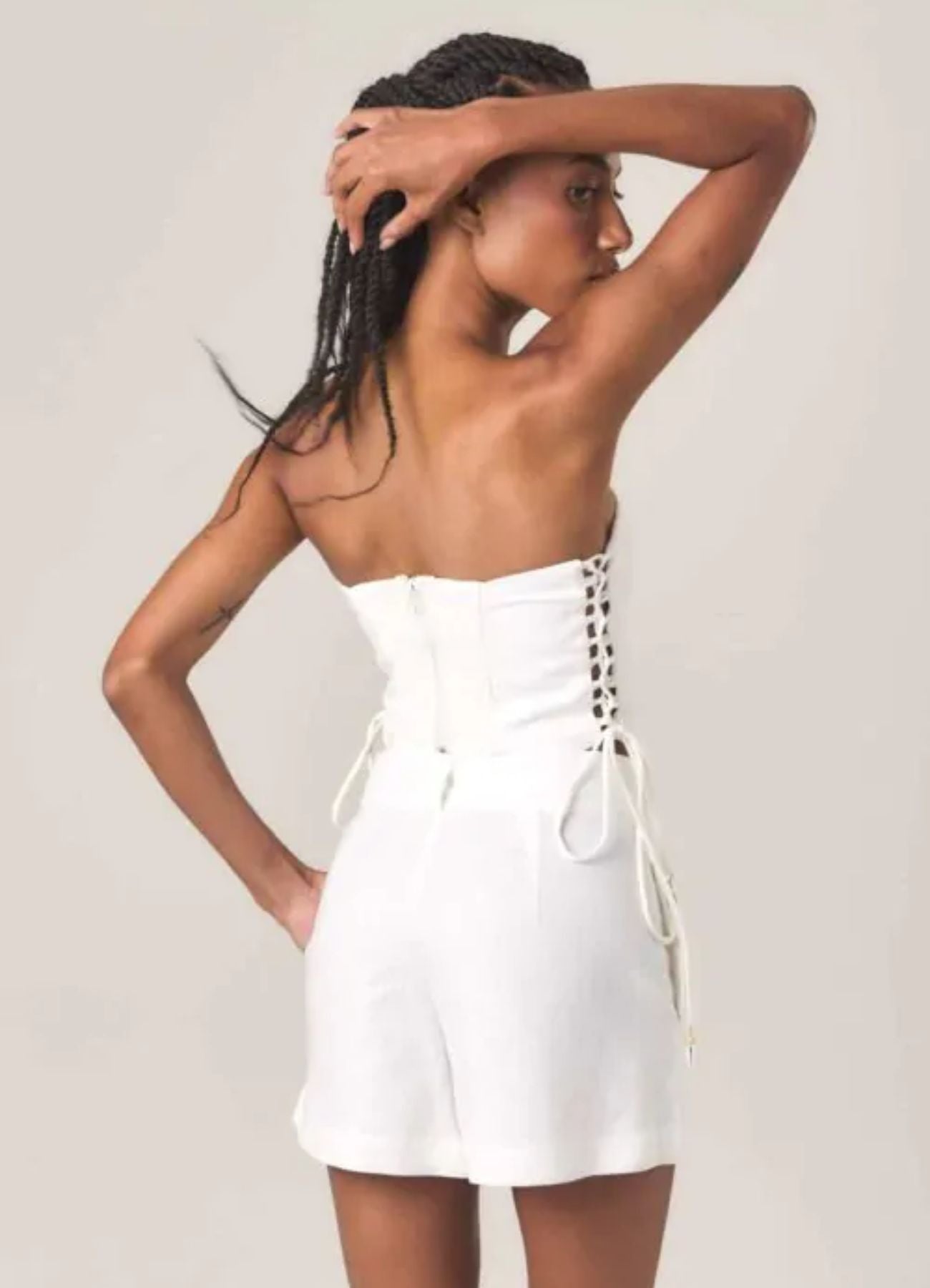 Top de linho off-white Marcela