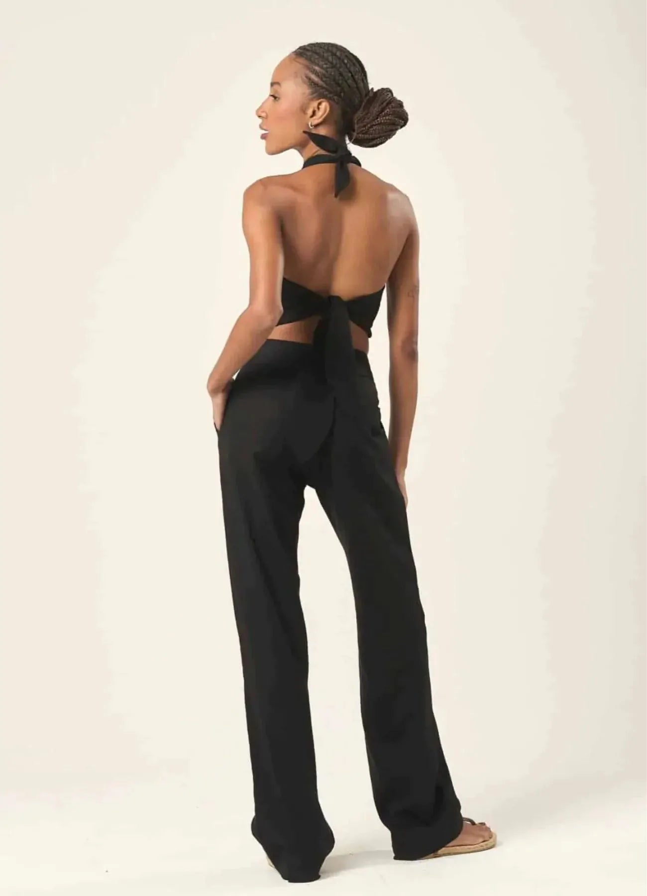 Calça de linho preto Elisa