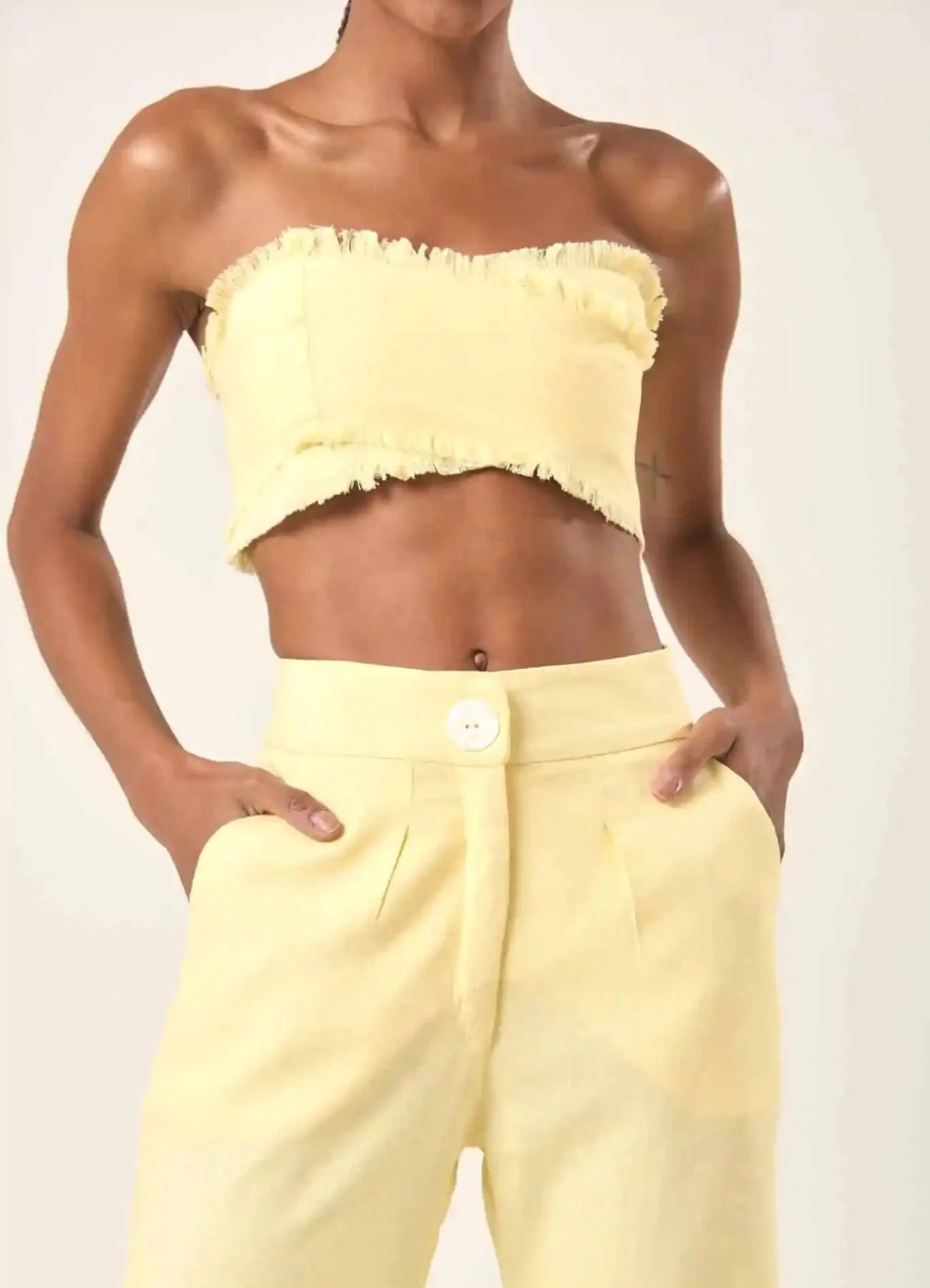 Calça de linho baunilha Julia