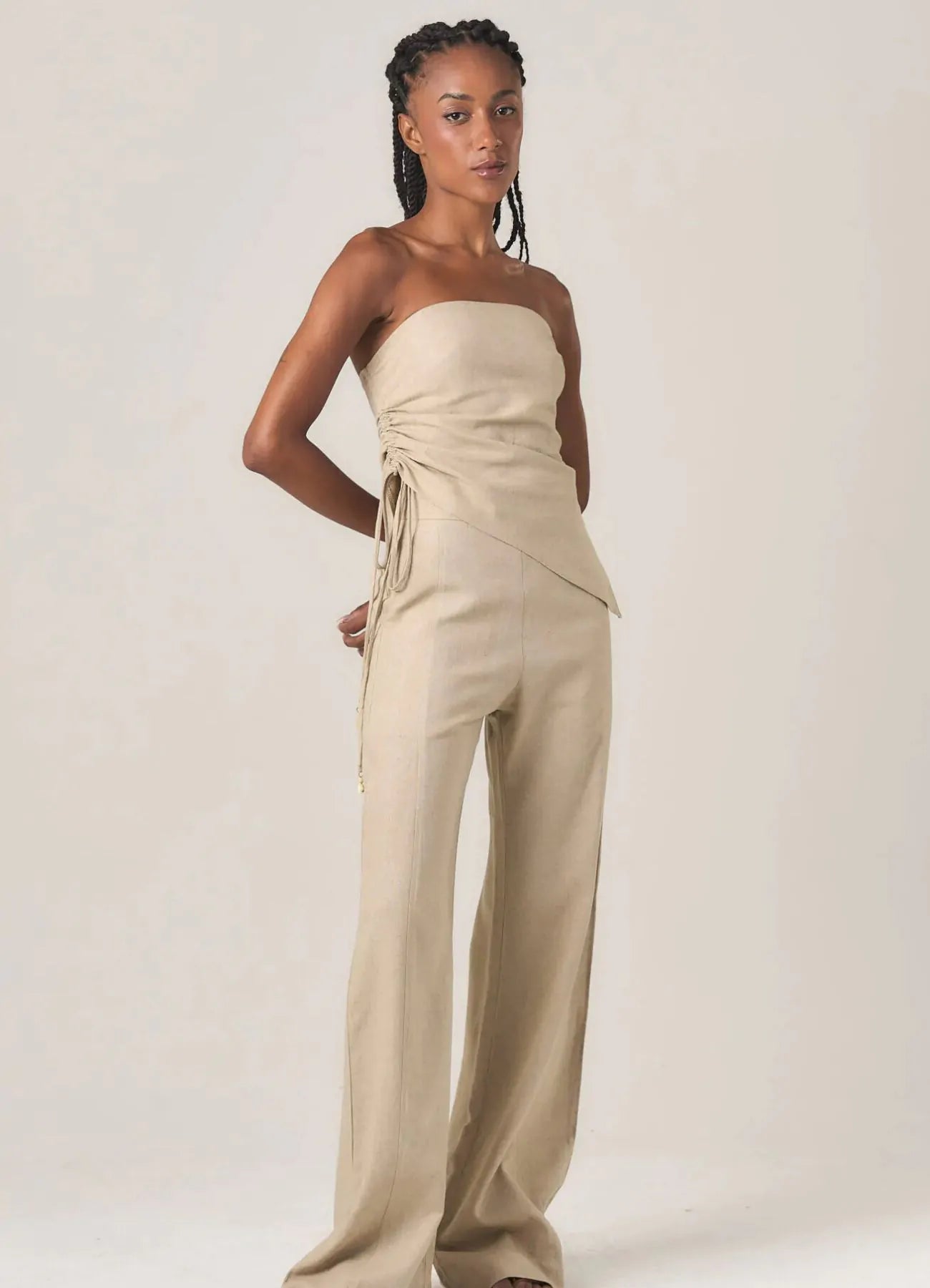 Top de linho areia Fabi