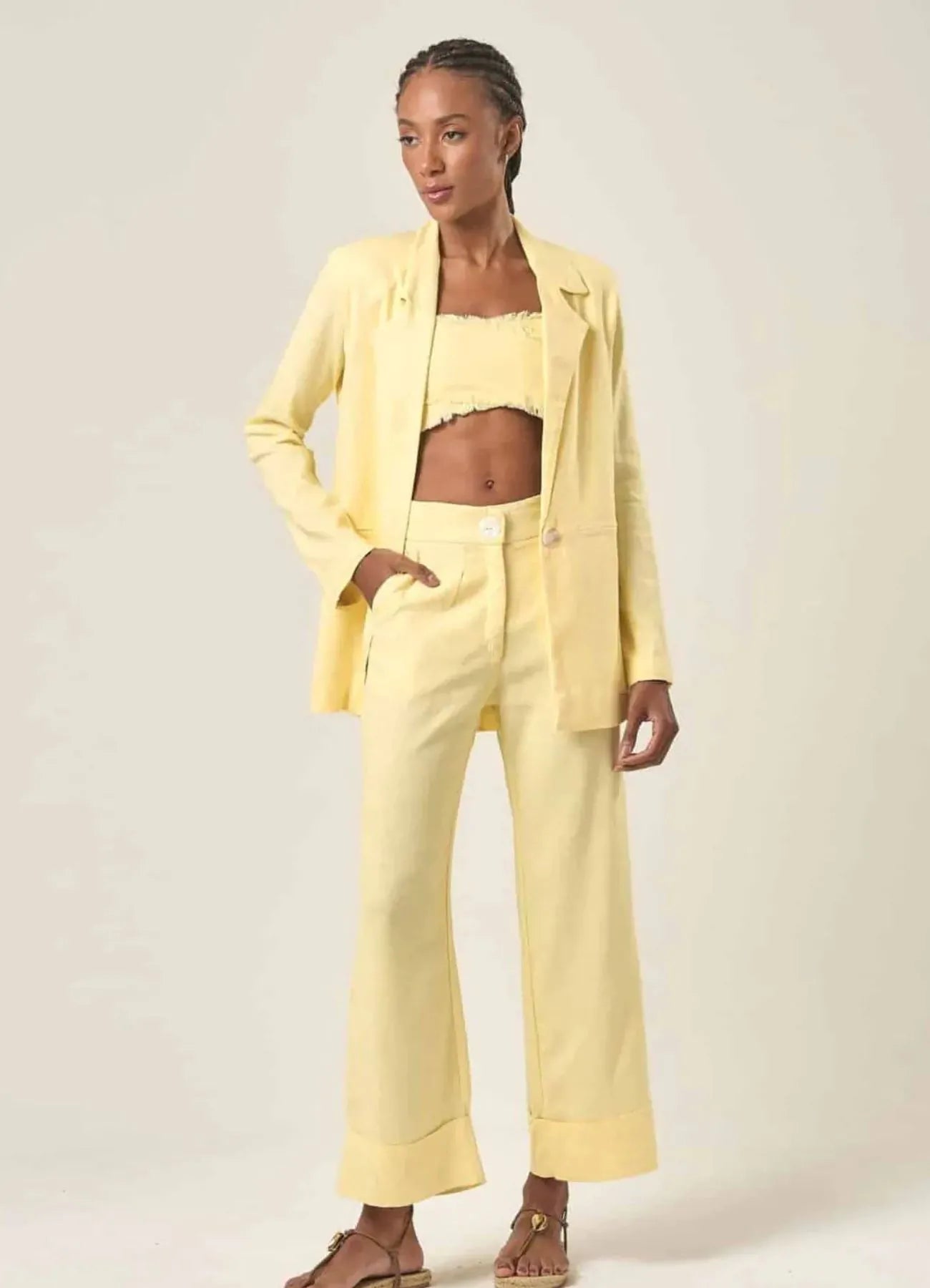 Top de Linho baunilha Milena