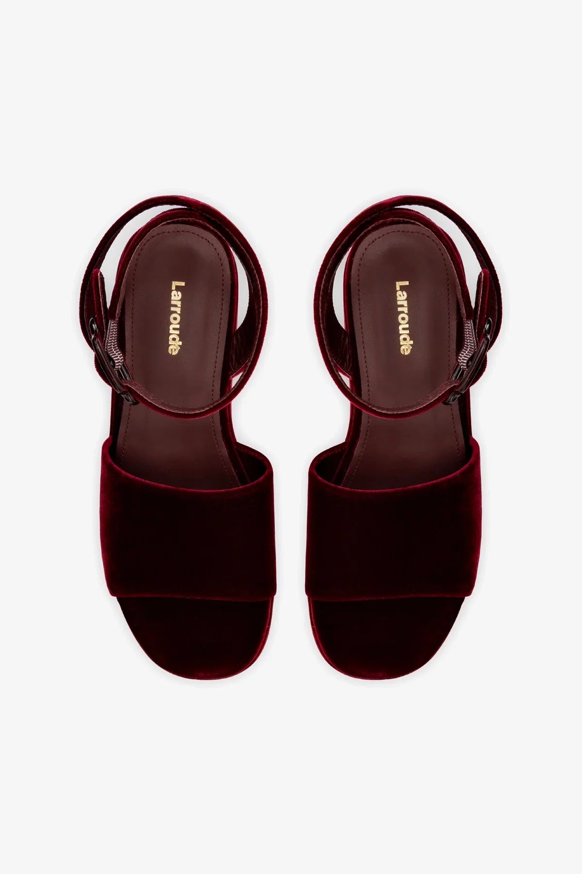 Sandália Flatform Charli Veludo Vinho