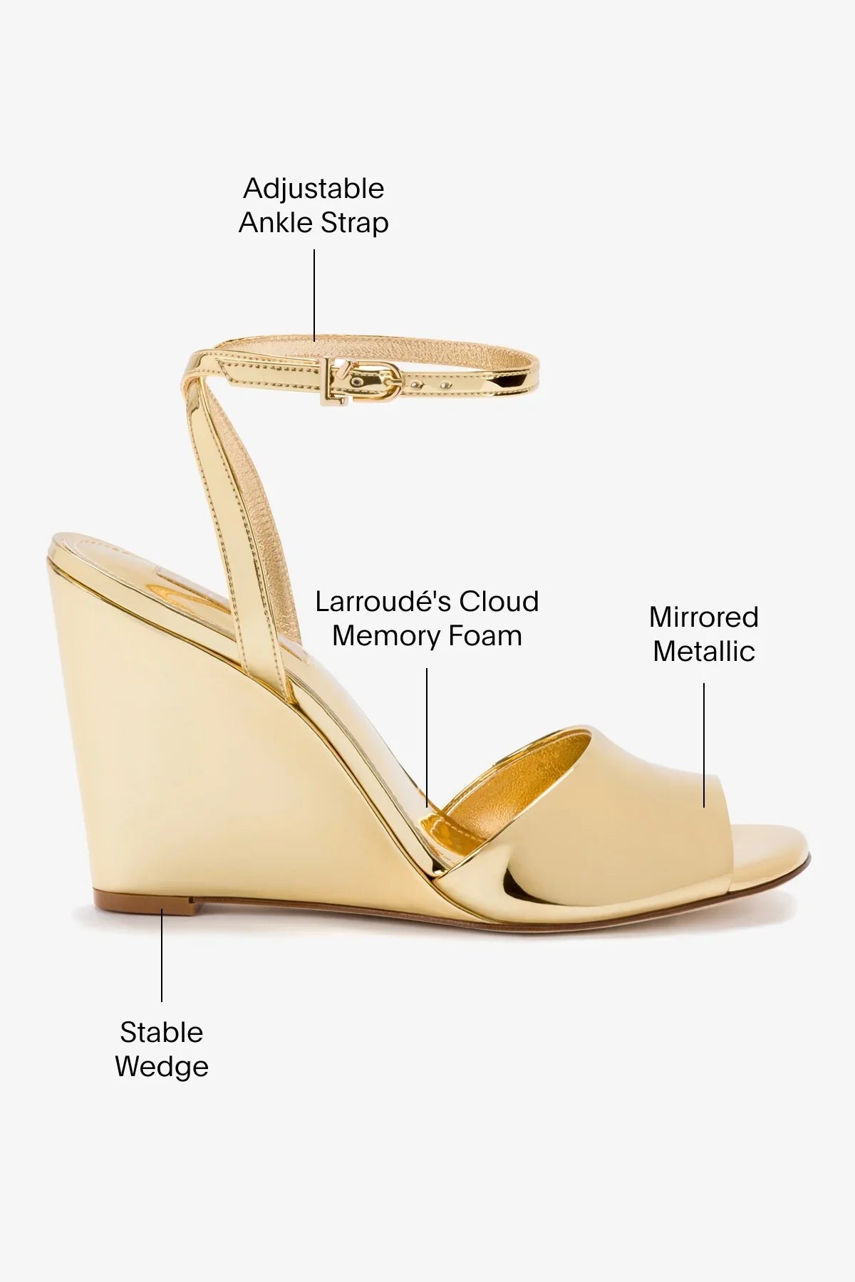 Yves Wedge In Gold Specchio
