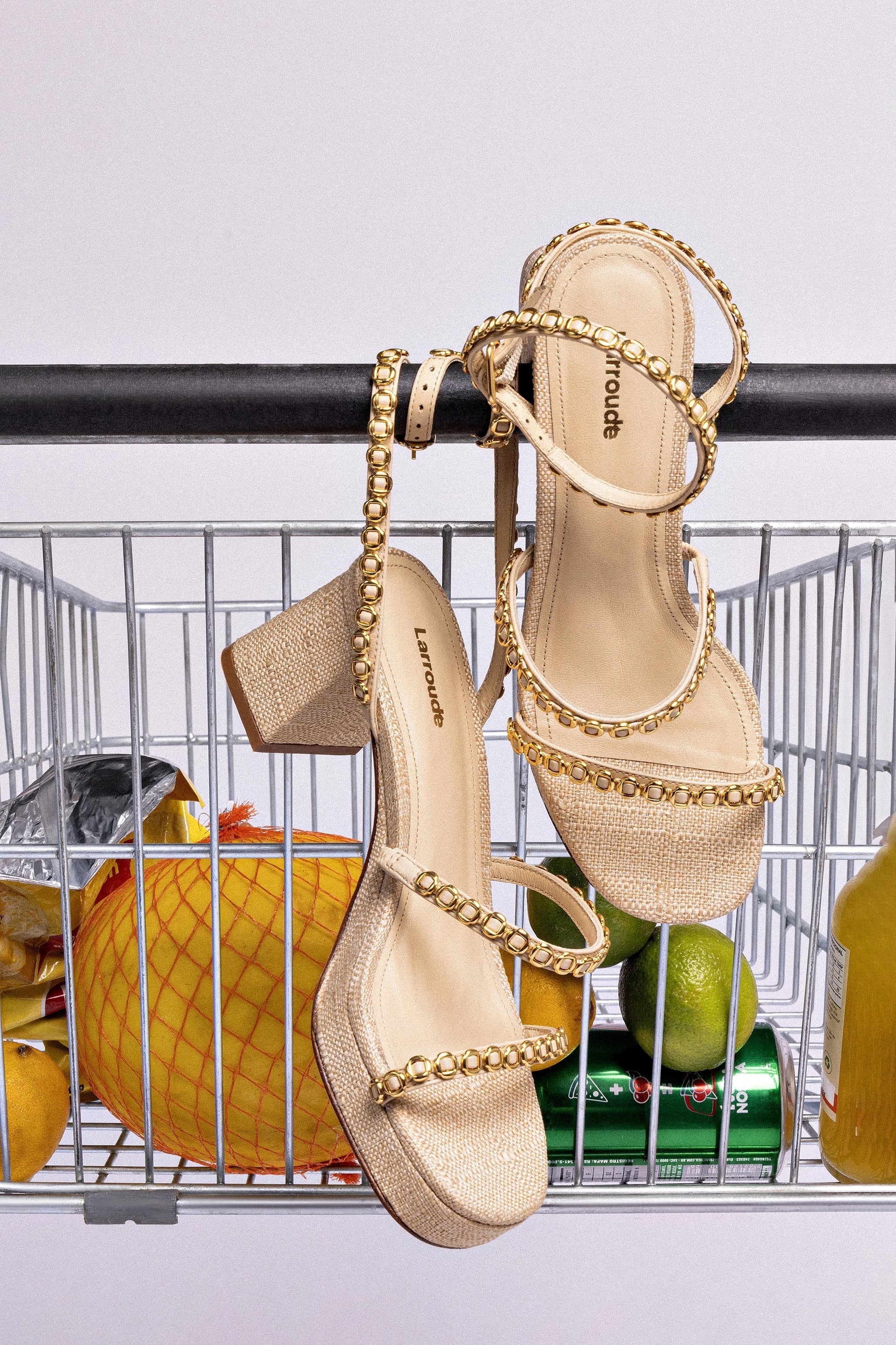 Sandália Gio Milanina Ráfia Bege