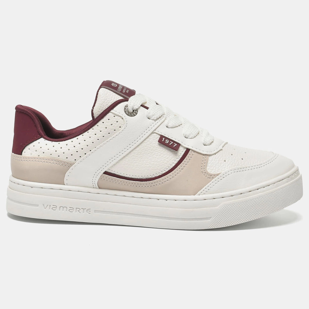 TENIS 281-004-01 EM SINTE MILK/BRANCO/BEGE/MI